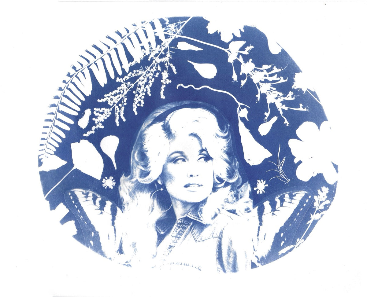 Dolly Parton Cyanotype Print
