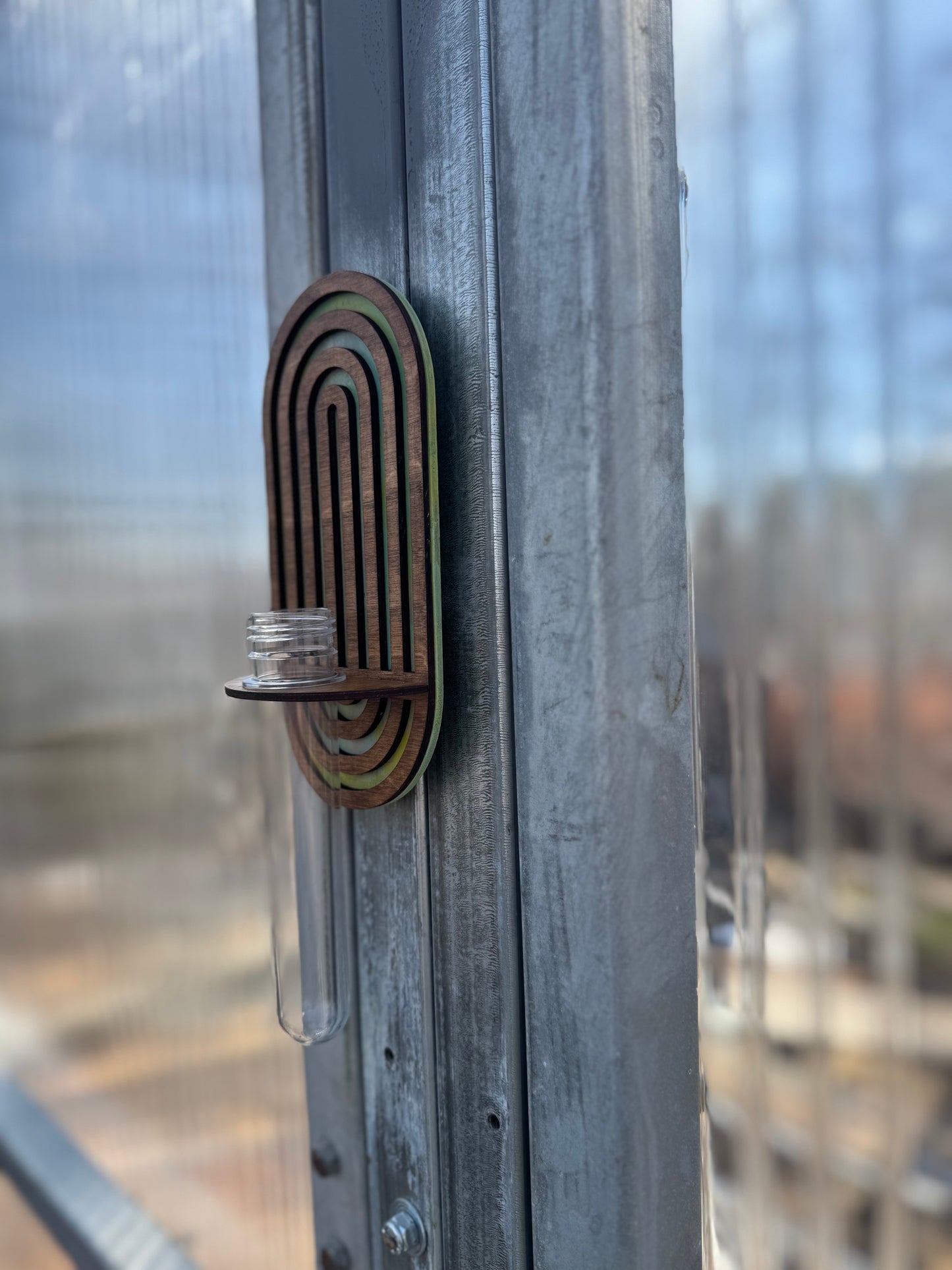 Layered Painty Back Magnetic Propagation Station/Bud Vase