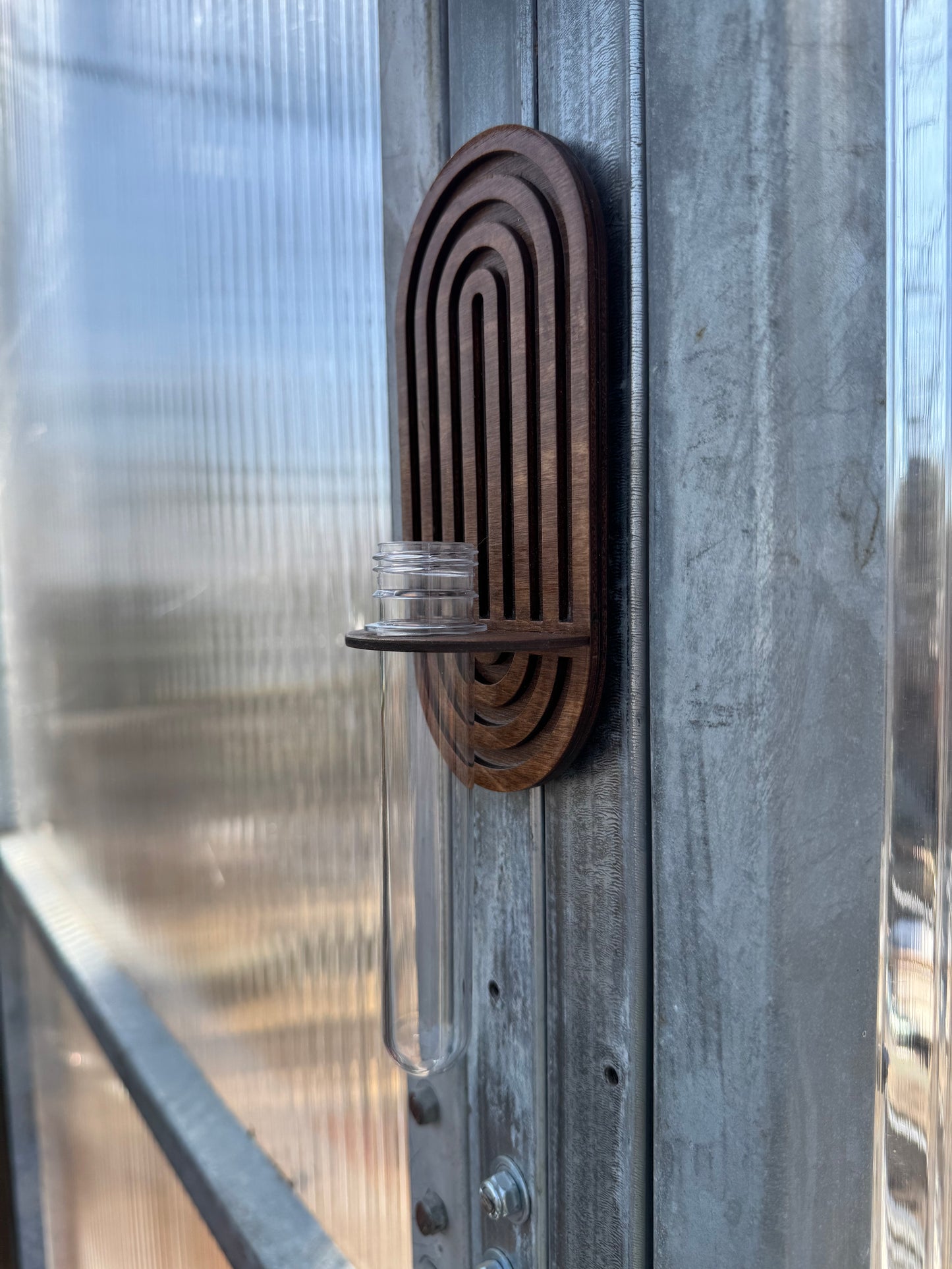 Wood Layered Magnetic Propagation Station/Bud Vase