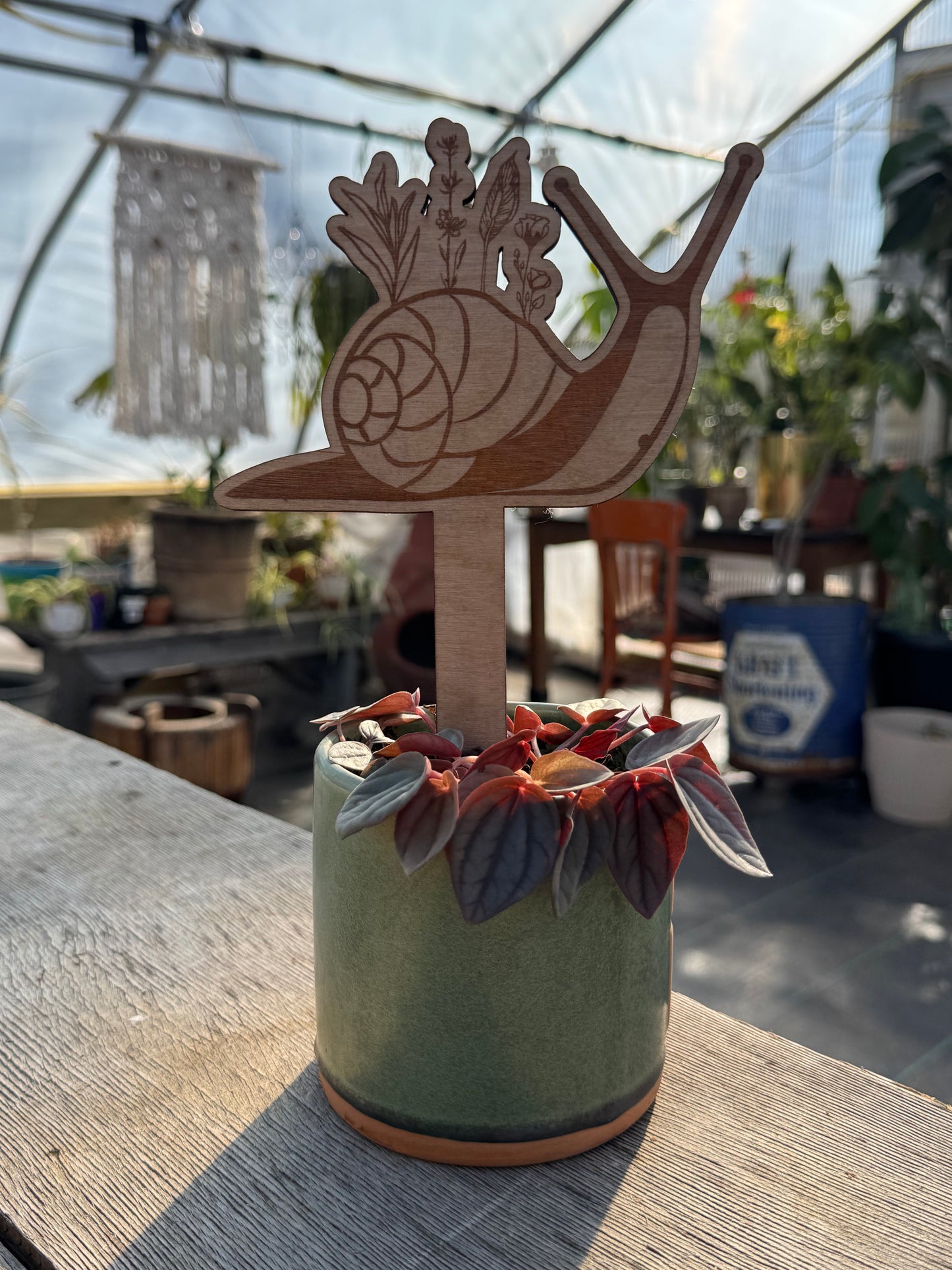 Lavender Moon Snail Plant Stake