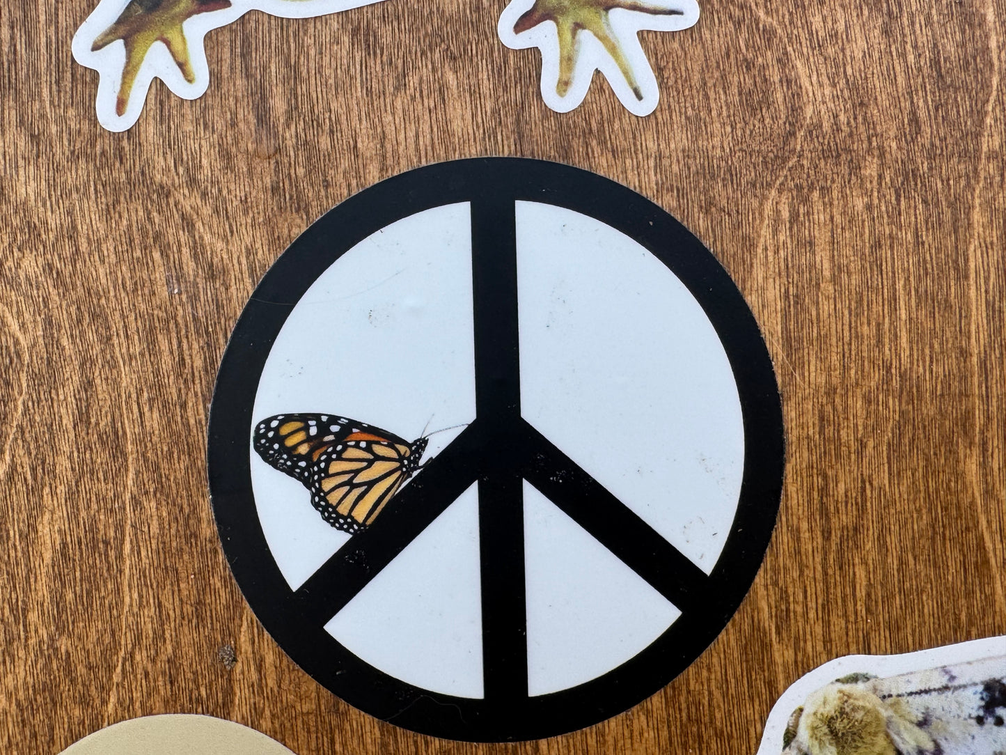 Monarch Peace Sign Sticker