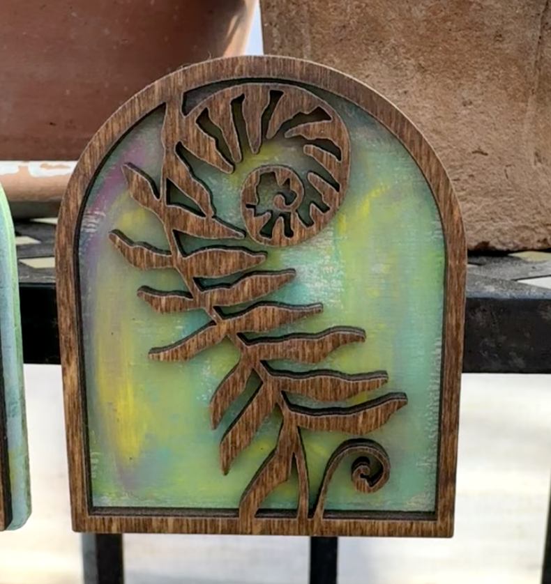 Unfurling Fern Painty Back Magnet