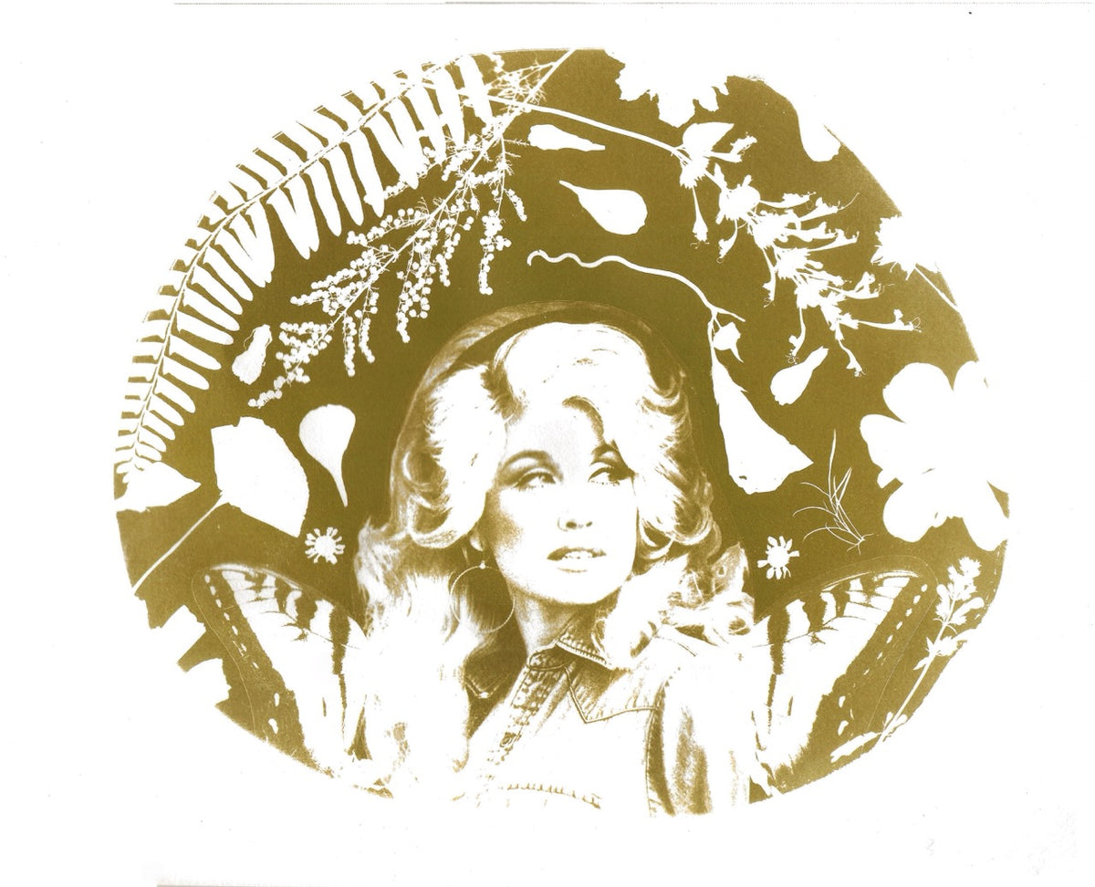 Dolly Parton Cyanotype Print