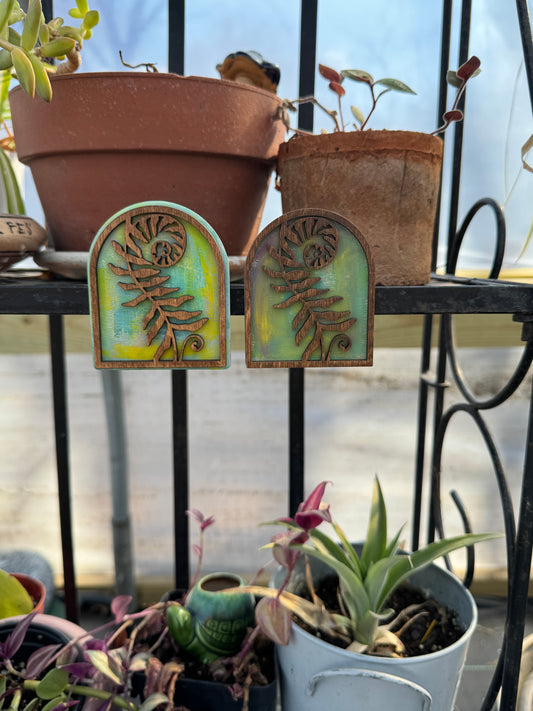 Unfurling Fern Painty Back Magnet