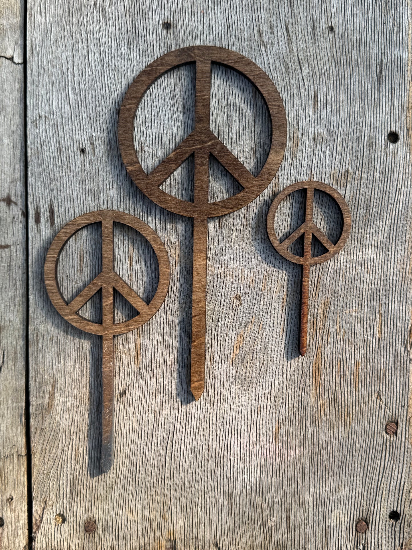 Peace Sign Plant Stake