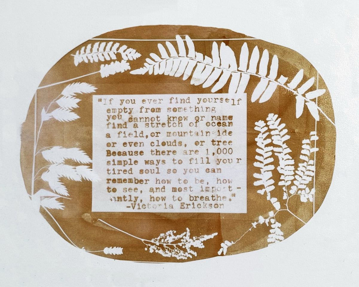 Nature Quote Cyanotype Print